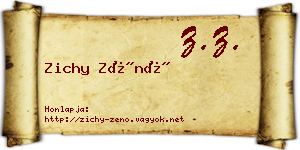 Zichy Zénó névjegykártya